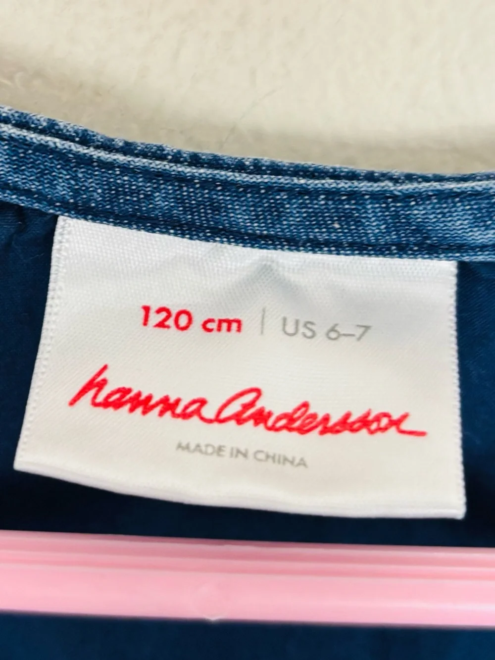 Hanna Andersson denim jumper dress bright summer ice cream pineapple embroidery